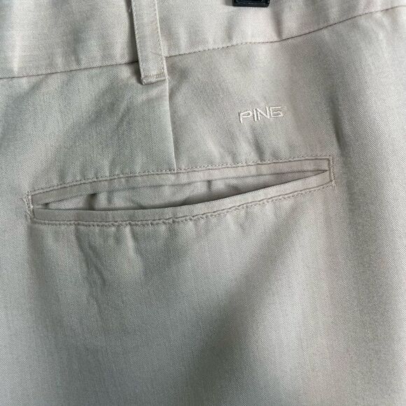 Ping Khaki Tan Pleated Cuffed 40x32 Golf Pants - Picture 7 of 8